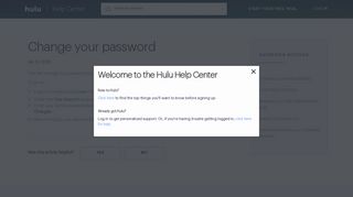 Change your password - Hulu Help