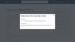 View your billing history - Hulu Help