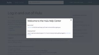 Log in and out of Hulu - Hulu Help
