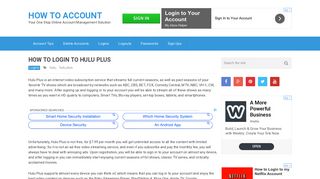 How to Login to Hulu Plus | How To Account