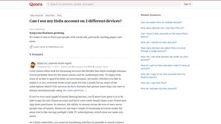 Can I use my Hulu account on 2 different devices? - Quora