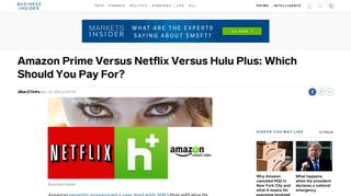 Amazon Prime Versus Netflix Versus Hulu Plus - Business Insider