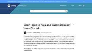 Can't log into hulu and password reset doesn't wor... - The ...