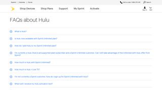 FAQs about Hulu | Sprint Support