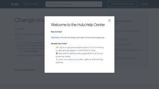 Change your password - Hulu Help