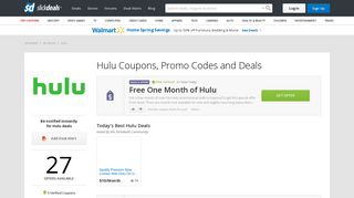 Hulu Coupons, Promo Codes, Discounts and Deals | Slickdeals