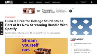 Hulu Is Free for College Students as Part of Its New Streaming Bundle ...