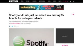 Spotify and Hulu just launched an amazing $5 bundle for college ...