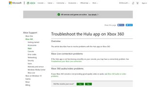 Troubleshoot Hulu App | Xbox 360 - Xbox Support
