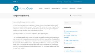 Employee Benefits – HumaCare