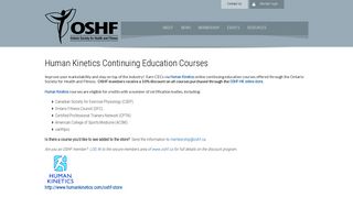 Human Kinetics online health fitness education courses discount - OSHF