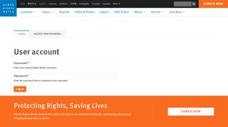 User account | Human Rights Watch