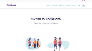 Sign in to access Carebook mobile and web apps