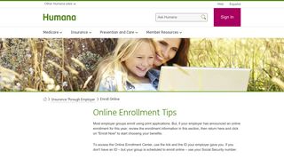 Group Health Insurance - Access the Humana Online Enrollment Center