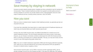 Finding a Doctor: Stay in Network and Save – Humana