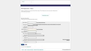 User Registration - Vision