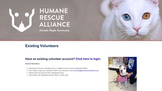 Existing Volunteers - Humane Rescue Alliance