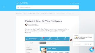 Password Reset for Your Employees - Humanity HelpDesk
