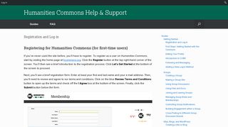 Registration and Log-in – Humanities Commons Help & Support