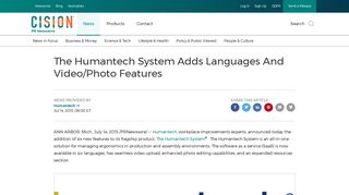 The Humantech System Adds Languages And Video/Photo Features