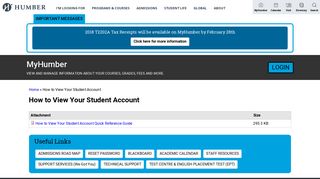 How to View Your Student Account | MyHumber - Humber College