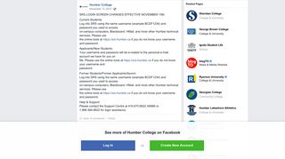 Humber College - SRS LOGIN SCREEN CHANGES EFFECTIVE ...