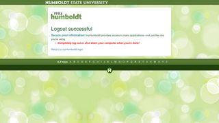Logout successful - CAS – Central ... - Humboldt State University