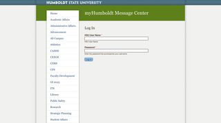 Log In | myHumboldt Message Center | Humboldt State University