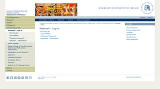 Webmail - Log in - Institut für Physik - Humboldt-Universität zu Berlin