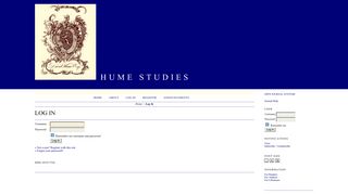 Log In - Open Journal Systems - Hume Studies