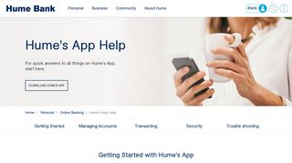 Hume Bank - Hume's App Help