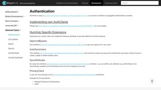 Authentication - Advanced Topics - HumHub - Documentation