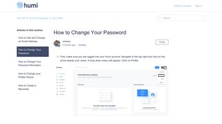 How to Change Your Password – Humi HR