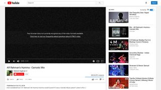 AR Rahman's Humma - Carnatic Mix - YouTube