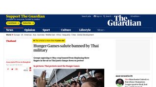 Hunger Games salute banned by Thai military | World news | The ...