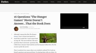 16 Questions 'The Hunger Games' Movie Doesn't Answer...That the ...