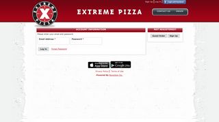Extreme Pizza Online Ordering | Log In