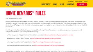 HOWIE REWARDS® RULES | Hungry Howies