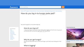 How do you log in to hungry jacks jedi - Answers.com
