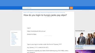 How do you login to hungry jacks pay slips - Answers