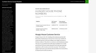 Hungry House: Customer Service Contact Number, Helpline ...