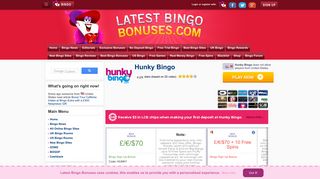 Hunky Bingo | £/€/$70 Bingo Sign Up Bonus - Latest Bingo Bonuses