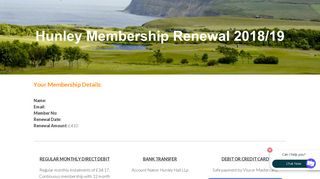 Golf membership renewal 410 - Hunley Hotel & Golf Club