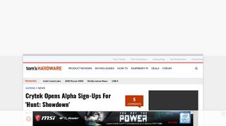 Crytek Opens Alpha Sign-Ups For 'Hunt: Showdown' - Tom's Hardware