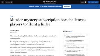 Murder mystery subscription box challenges players to 'Hunt a Killer ...