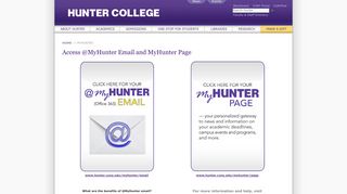 Access @MyHunter Email and MyHunter Page — Hunter College