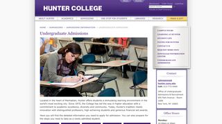 Undergraduate Admissions — Hunter College