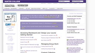 Faculty Resources for Blackboard 9.1 — Hunter College
