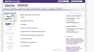 Email Services for Faculty — Hunter College