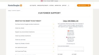Customer Service & Tech Support | Contact Hunter Douglas